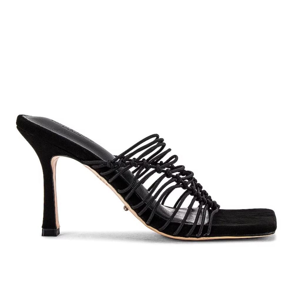 Tony Bianco REVOLVE Size 6 Strappy Black Mules Worn Once Originally $170